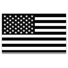 Black and White American Flag Magnet or Decal picture