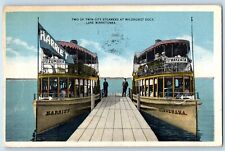 Minneapolis Minnesota MN Postcard Two Twin City Steamers Lake Minnetonka 1916 picture