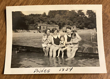 1934 Prides Beach Beverly Massachusetts Man Women Kids Family Real Photo P4L19 picture