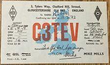 QSL Card - Stroud, Gloucestershire England Mike Mills G3TEV 1972 Map Postcard picture