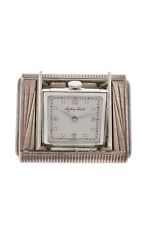Art Deco Mathey Tissot Sterling Silver Travel “Squeeze” Clock picture