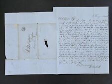 1853 antique STAMPLESS COVER LETTER dodge county wi CLAPEPRTON from HOBKIRK picture