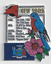 NEW YORK   STATE MONTAGE FACTS MAGNET with Empire State, Bluebird, Albany picture