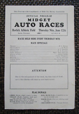 RACINE, WI. - Midget Auto Races Progam - Horlick Field - Ads - 1930's picture