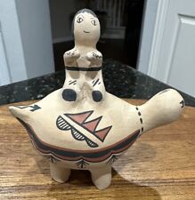 Native American Storyteller Pottery Figurine Turtle and Girl Unsigned 4.75” Tall picture