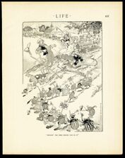 FARMERS Potato Bugs by HARRISON FISHER 1908 Cartoon Insects Attacking Crop picture