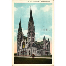 St Pauls Catherdral Postcard Posted 1924 Pittsburgh PA picture