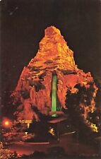 Disneyland Vintage Postcard Matterhorn Mountain At Night picture
