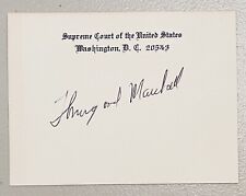 Thurgood Marshall Signed Autographed 3.5 x 4.5 Supreme Court Card JSA Letter picture