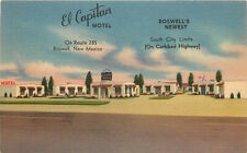 Linen Roadside Postcard El Capitan Motel Roswell NM Rte 285 picture