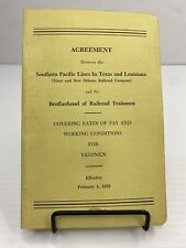 1953 Southern Pacific Lines in Texas & Louisiana Agreement Brotherhood of RR Tra picture