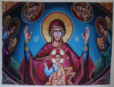Theotokos Icon Church Banner Byzantine Orthodox Eastern Panagia Mary tapestry picture