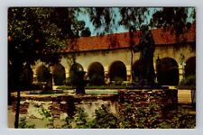 San Fernando CA-California, San Fernando Mission Courtyard, Vintage Postcard picture