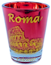 New Shot Glass Italy Tequila Rome Colosseum/Fontana di Trevi Trevi Fountain red picture