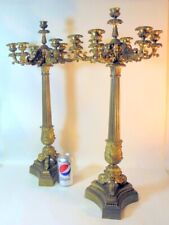 Antique Pr BRONZE Classical CANDELABRA Candleholders French Empire Napoleon picture