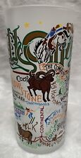 Catstudio 2017 WYOMING Souvenir Frosted Glass Highball Tumbler Preowned picture