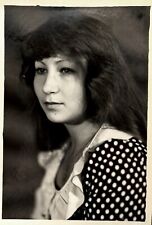 1980s Pretty Woman Long Hair Portrait Vintage B&W Photo picture
