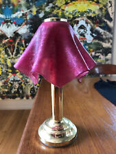 Partylite Cranberry Corroso Art Glass Tealight Lamp Candlestick, Tiffany style picture