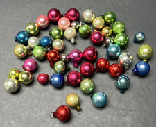 Vintage Lot of 48 Mini Mercury Glass Christmas Tree Ball Bulb Ornaments picture