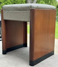 Vintage Singer Sewing Cabinet #42 STOOL BENCH SEAT, Mahogany, New Vinyl, GC picture