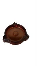 Vintage Amber Brown Glass Ashtray Pinwheel Style Art Deco picture