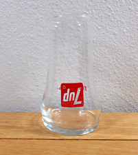 7up Drinking Glass Vintage The Uncola 7 Up Clear Red Upside Down Barware 7-Up picture
