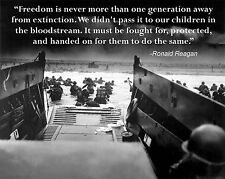 Ronald Reagan Quote Battle Normandy D-Day Invasion World War 2 WWII 8 x 10 Photo picture