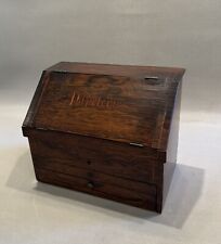 Antique French 19th Century Fitted 2 Drawers Flip Top Document Storage Box picture