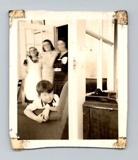 1940s Candid Family Moment - Vintage Photo - 2 3/8x2 3/4 picture