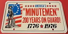 1776 1976 Minutemen Bicentennial License Plate National Guard 200 Years USA picture