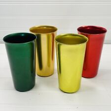 Lot x4 VTG Anodized Multi Colored Aluminum MCM Norben Ware Drinking Tumblers 5