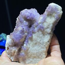 295g Natural Purple Cubic Fluorite & White Quartz Mineral Specimen/Guizhou picture
