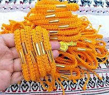 50 Pcs ฺSAI SIN Yellow Bracelet Buddhist Buddha Thai Wristband Lucky Wealth Holy picture