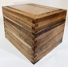 Ironwood Acacia Recipe Box Solid Wood 2 Compartments  picture