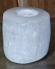 Natural Selenite Crystal Tower Candle Holder Protection Meditation Healing Aura picture