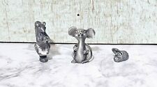 Hudson Pewter Mouse Squirrel Lot Of 3 Miniatures Metal Art Figurine Paperweight  picture