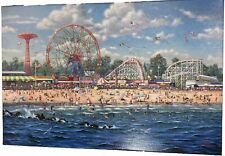 Thomas Kinkade Studio CGH Coney Island Wrapped Canvas 18x27 picture