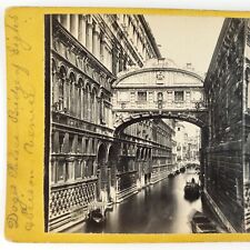 Bridge of Sighs Venice Italy Stereoview c1865 Doge's Palace New Prison A2721 picture