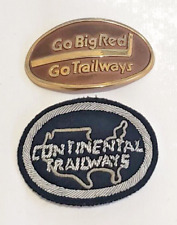 Continental Trailways | x2 *HAT BADGE* Go Big Red Screw Back Bus Lines System picture
