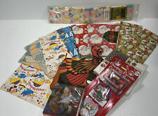Vintage Lot of Gift Wrap Paper Turkey Topper Napkins Tags Christmas Birthday USA picture