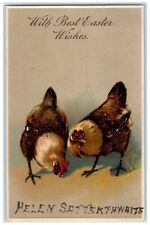PFB Easter Postcard Rooster Cock Chicken Embossed Animals c1910's Posted Antique picture