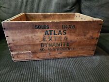 Vintage Atlas Powder Dynamite TNT 50lb Crate Wood Box Antique High Explosives picture