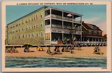 Lambros Restaurant & Apartments Beach Boardwalk Ocean City MD Postcard E549 picture