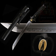 T10 Steel Clay Tempered Japanese Samurai Short Sword Real Hamon 20'' Tanto picture