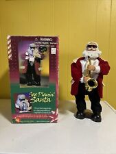 Rare Vintage Gemmy Saxaphone Playing Santa With Box  📦📦📦 picture