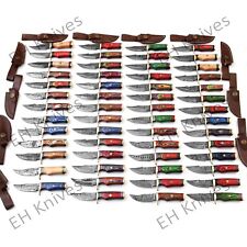 LOT OF 25 PIECES CUSTOM HAND FORGED DAMASCUS STEEL HUNTING SKINNING EDC KNIFE 7 picture