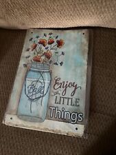 Love This Adorable Metal Tin “Enjoy The Little Things”  12”x8” picture