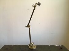 Vintage Articulated Brass Wall / Desk Lamp Light Farmhouse Barn Salvage picture
