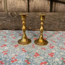 Vintage Pair Of Brass Candle Holders Candlesticks  Made In India 5.5 Inch picture