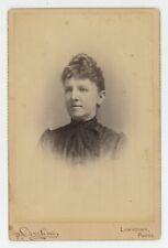 Antique Circa 1880s Cabinet Card Lovely Older Woman Earrings Lewistown, PA picture